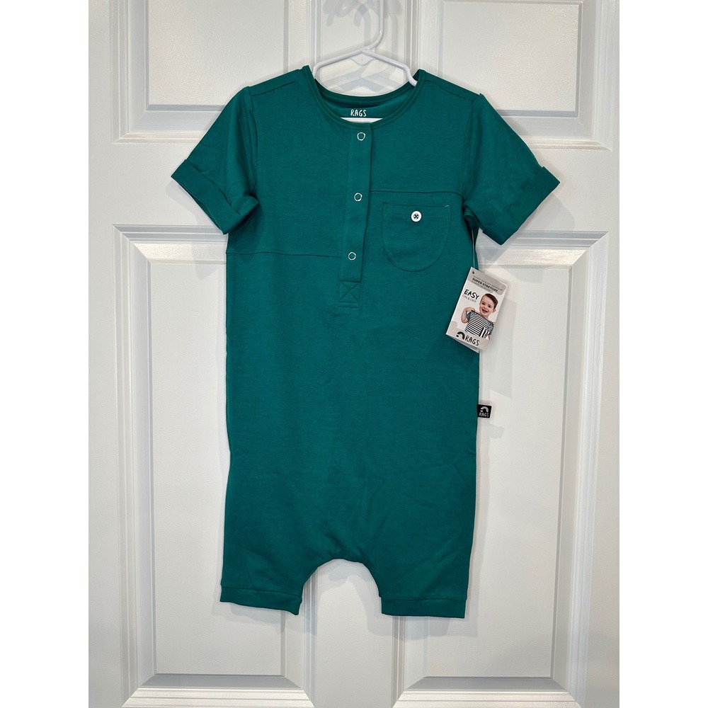Rags Easy‎ Snap Short Sleeve Romper Size 5/6 NWT